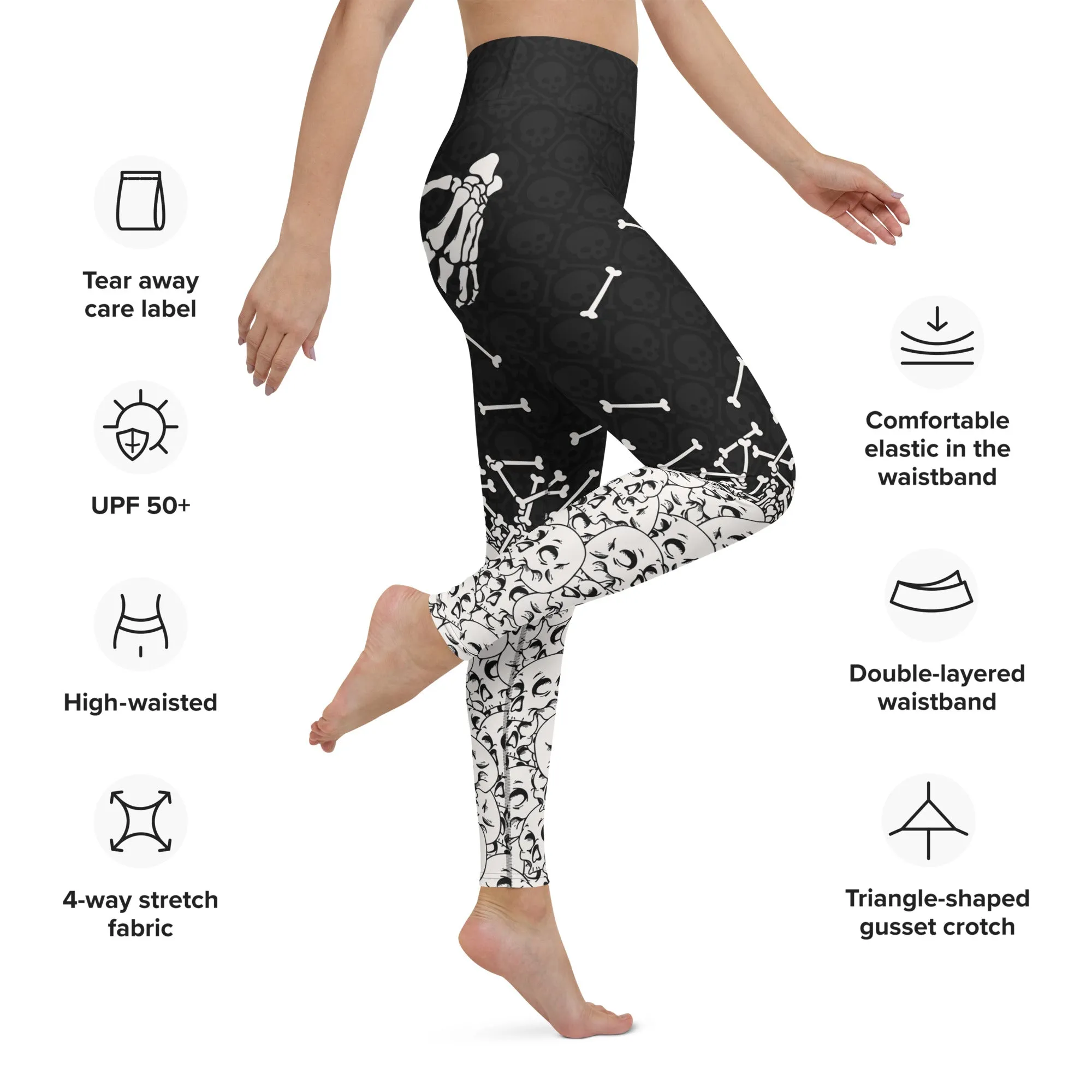 Halloween Hand Print Yoga Leggings