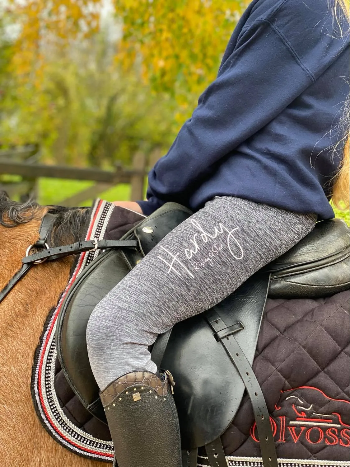 Hardy Equestrian Children's Rising Star Grey Sport Riding Leggings