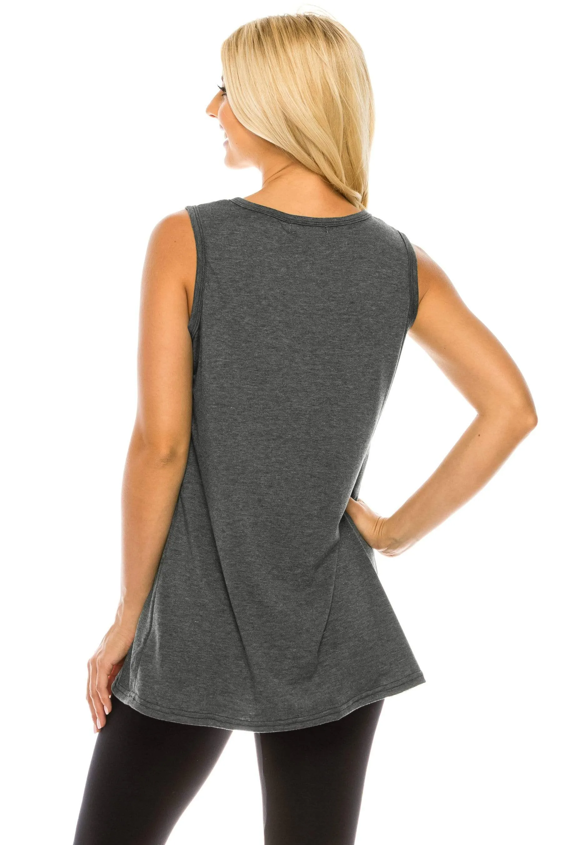 Haute Edition Women's Good Vibes Loose Fit Tank top. Plus size available