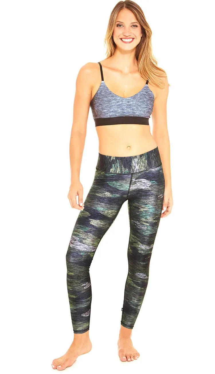 Heathered Green Camo Tall Band Leggings Leggings