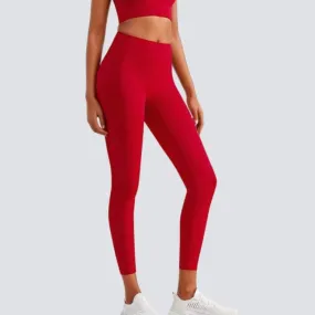 High-Rise Soft Leggings - Red