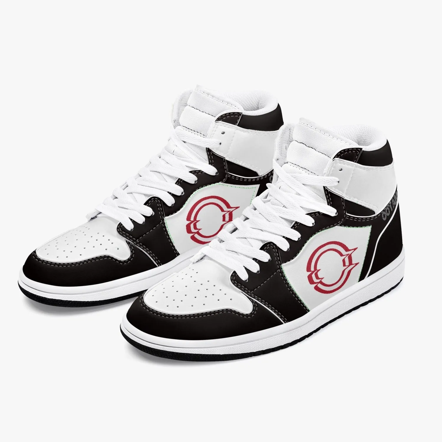 High-Top Leather Sneakers White & Black