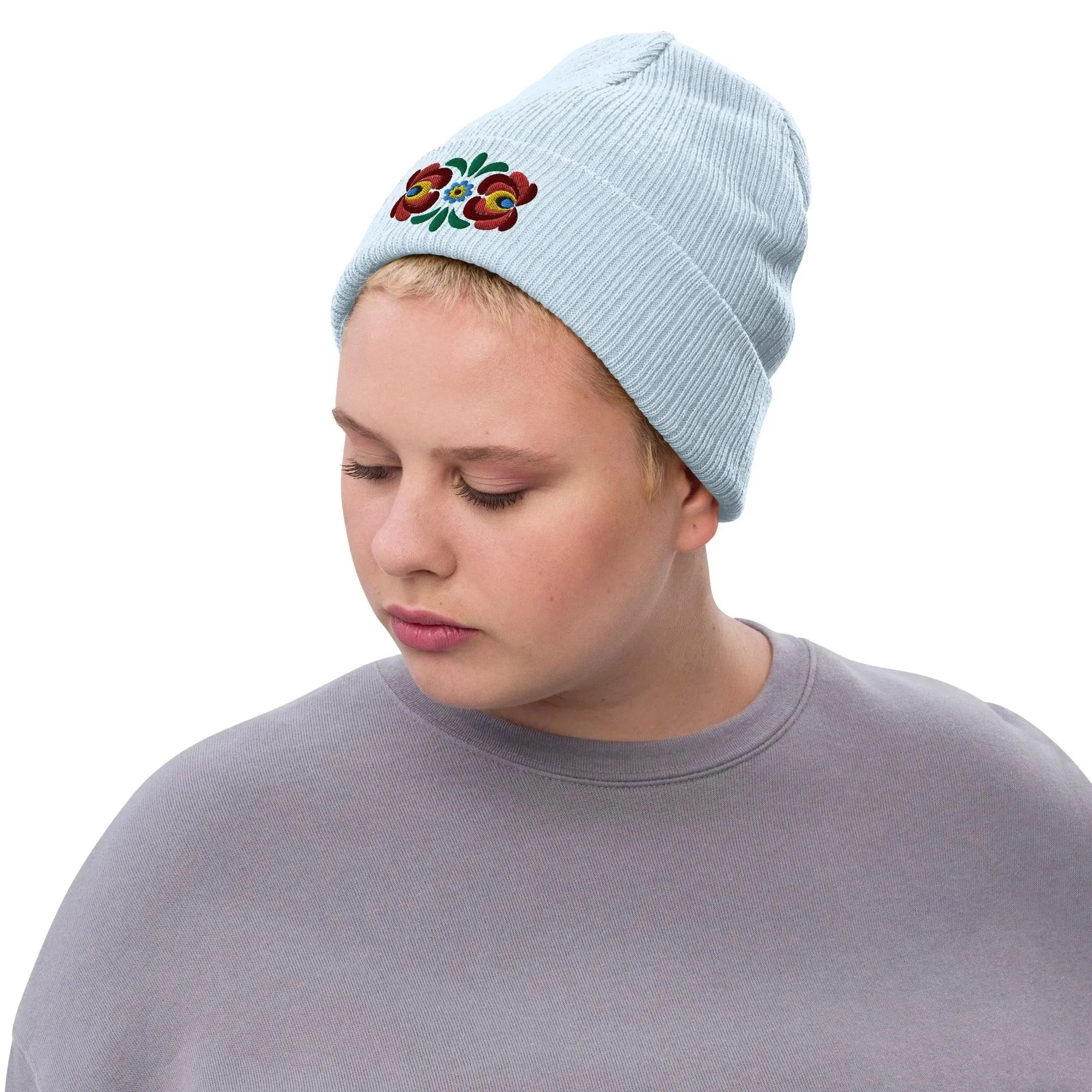 Hungarian Matyó Embroidered Beanie