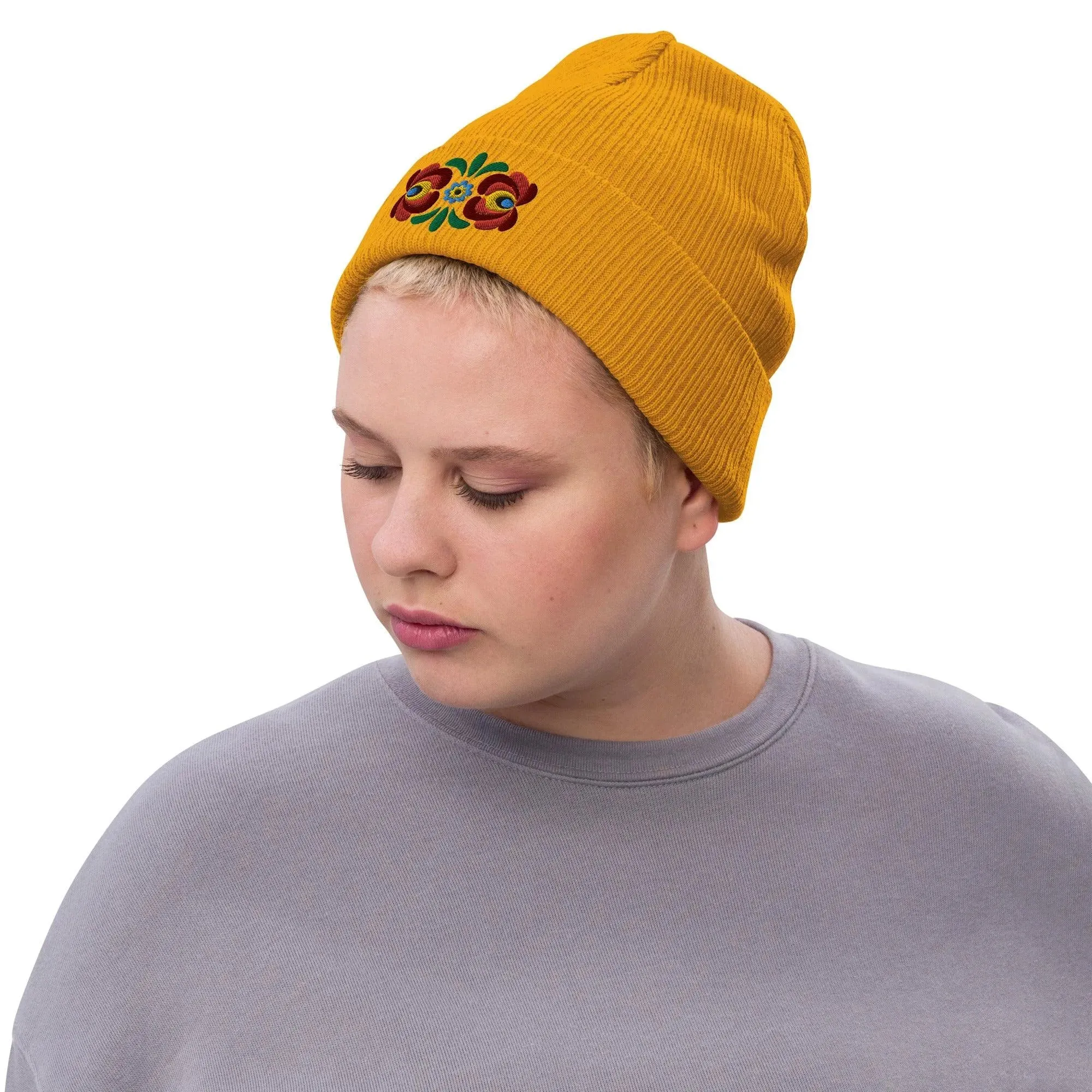 Hungarian Matyó Embroidered Beanie