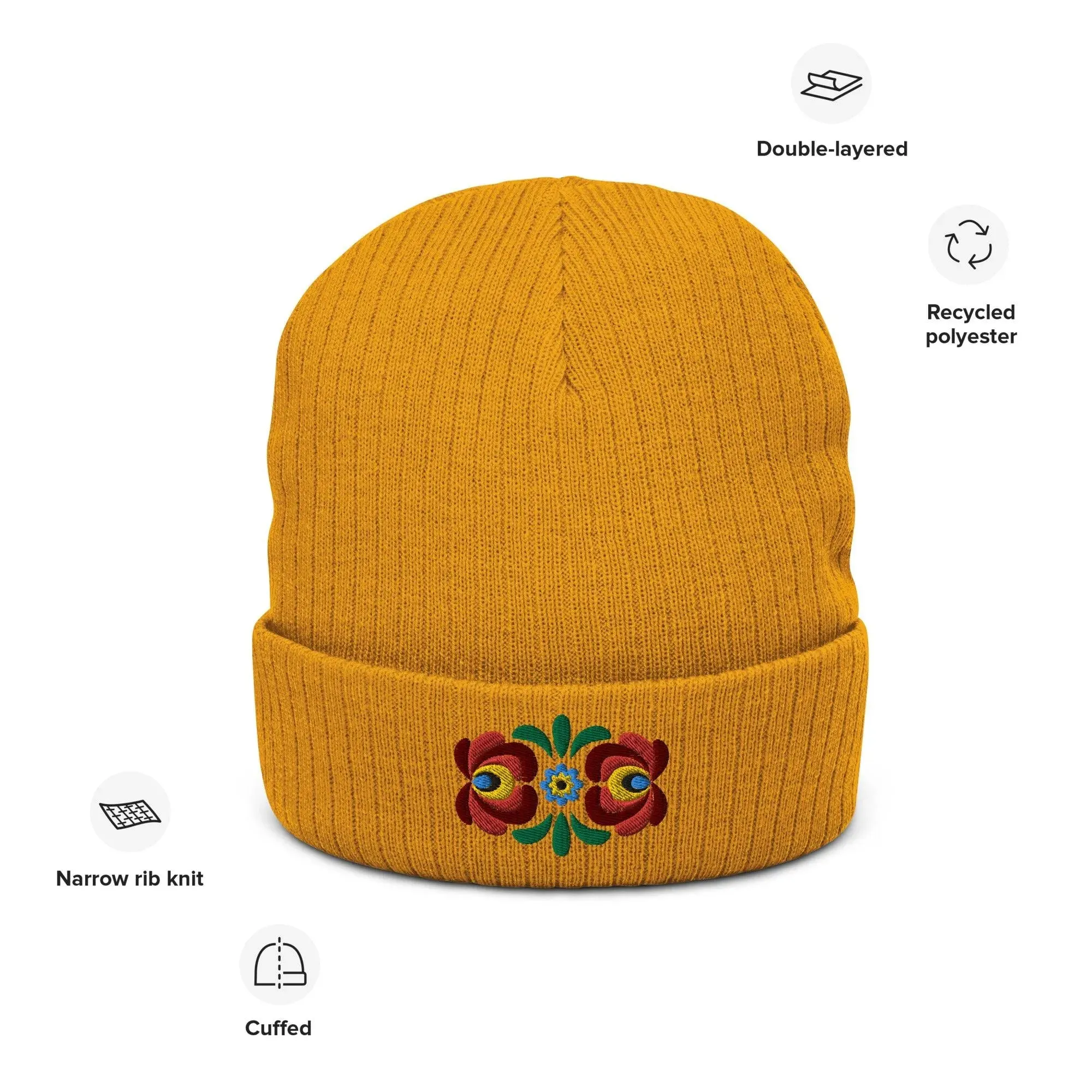 Hungarian Matyó Embroidered Beanie