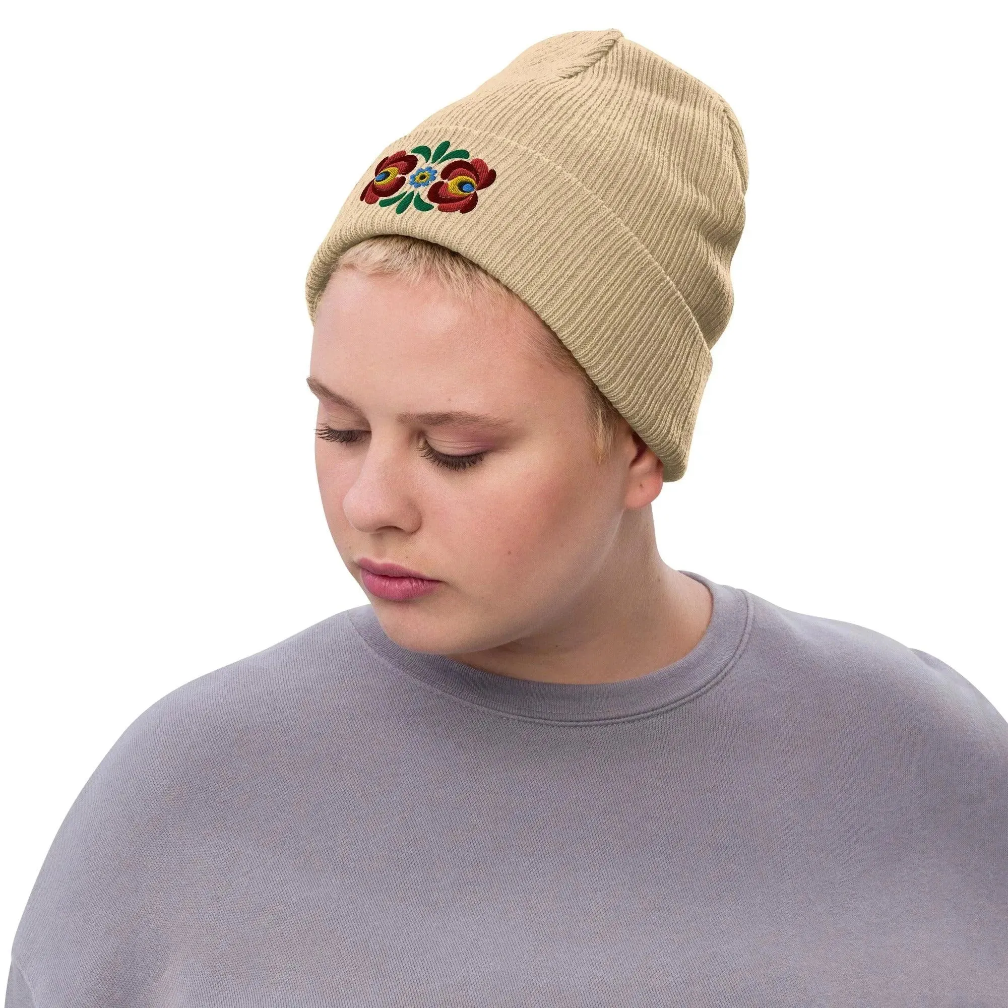 Hungarian Matyó Embroidered Beanie