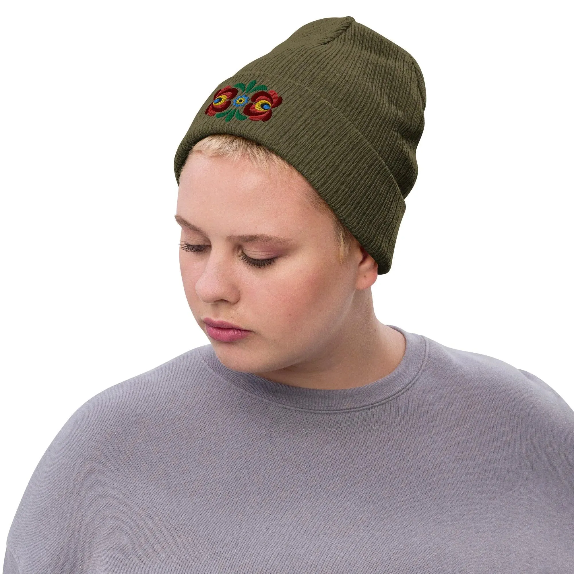 Hungarian Matyó Embroidered Beanie