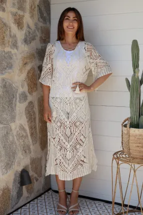 Isabella Boho Siargo Crochet  Maxi Beach Dress