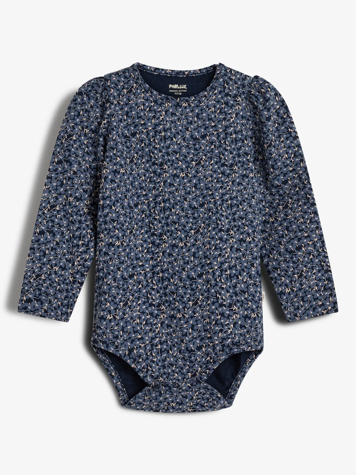 Jersey Bodysuit w. Ditsy Print - Little - Blue