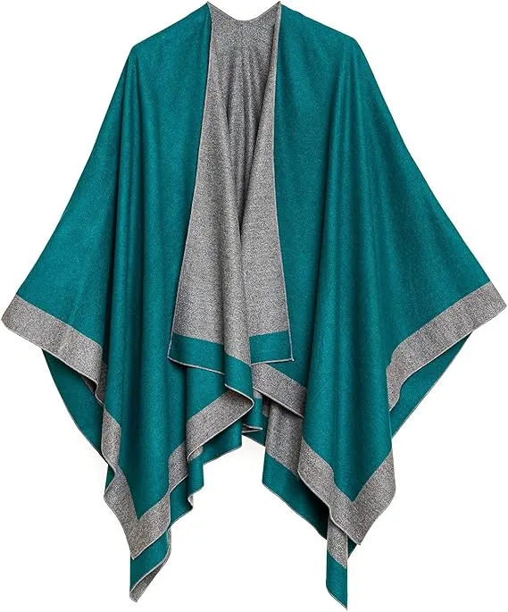 Khaki Luxurious Knit Sweater Poncho Cardigan