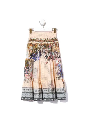 KIDS SHIRRED WAIST MAXI SKIRT KINDRED SKIES