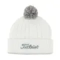 Ladies Titleist Cable Knit Pom Pom Hat White/Grey