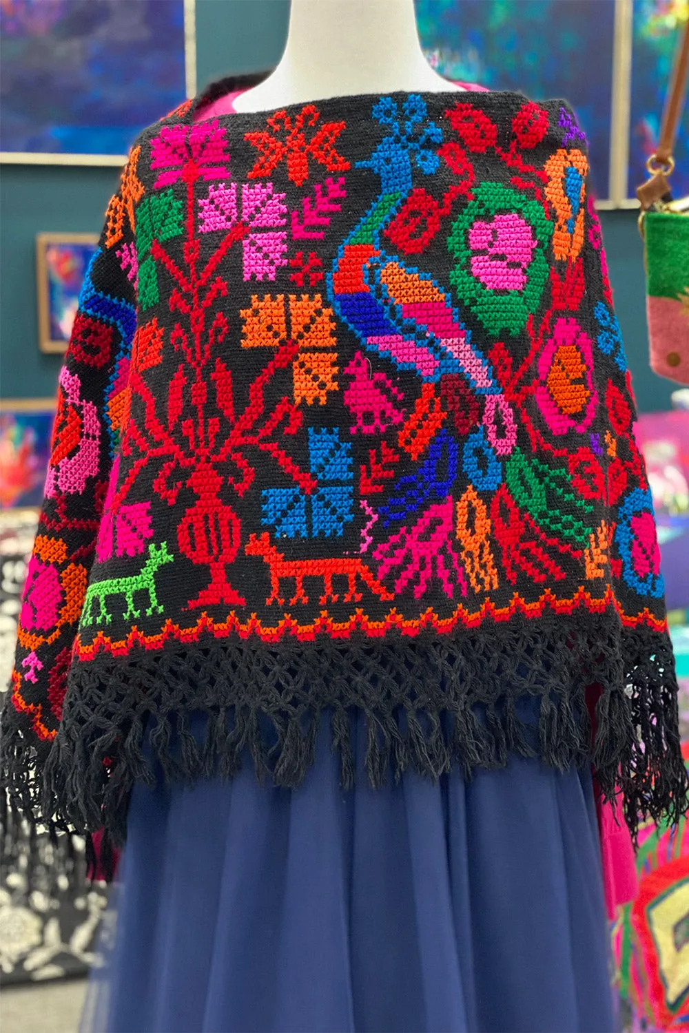 LAS NIÑAS PEACOCK PARADISE PONCHO