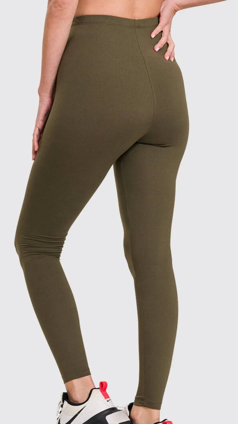 Legging pleine longueur vert olive