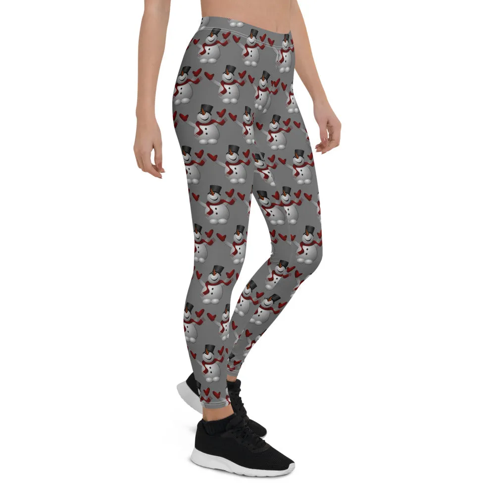 Leggings Snowman Gray