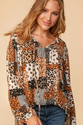 Leopard Patchwork Top