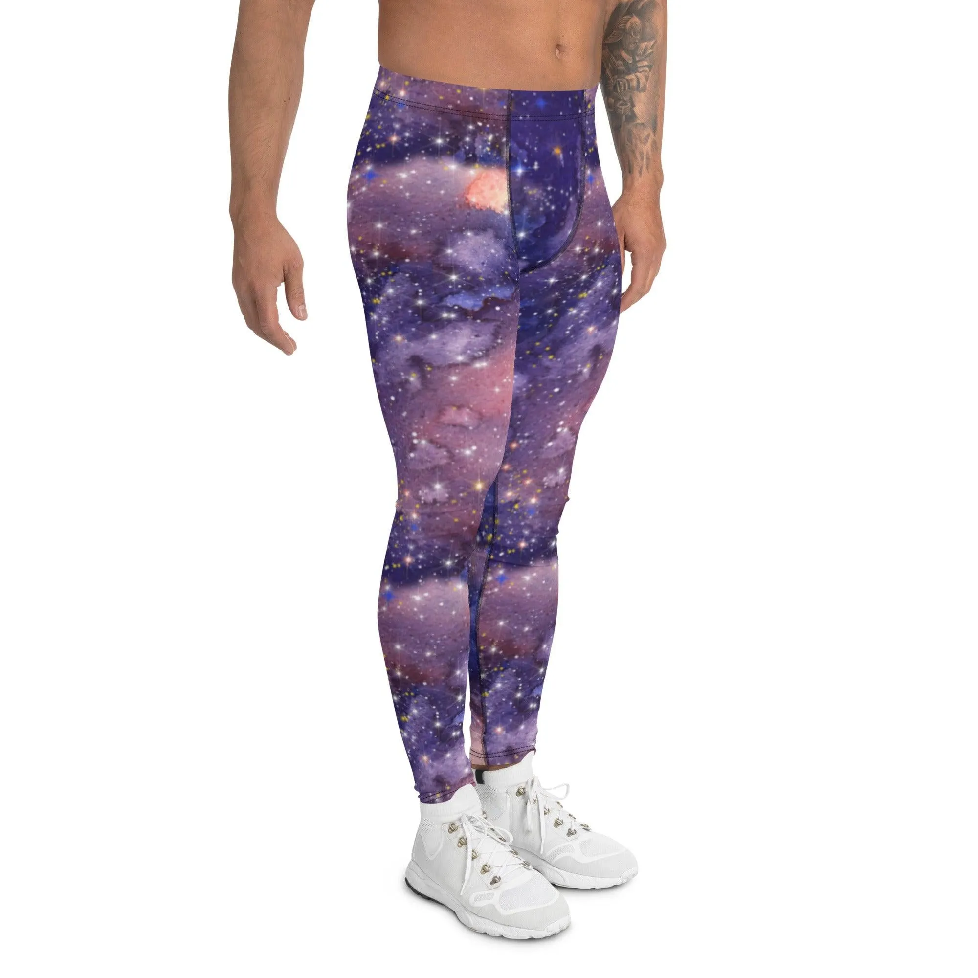 Light Purple Galaxy Men's Leggings