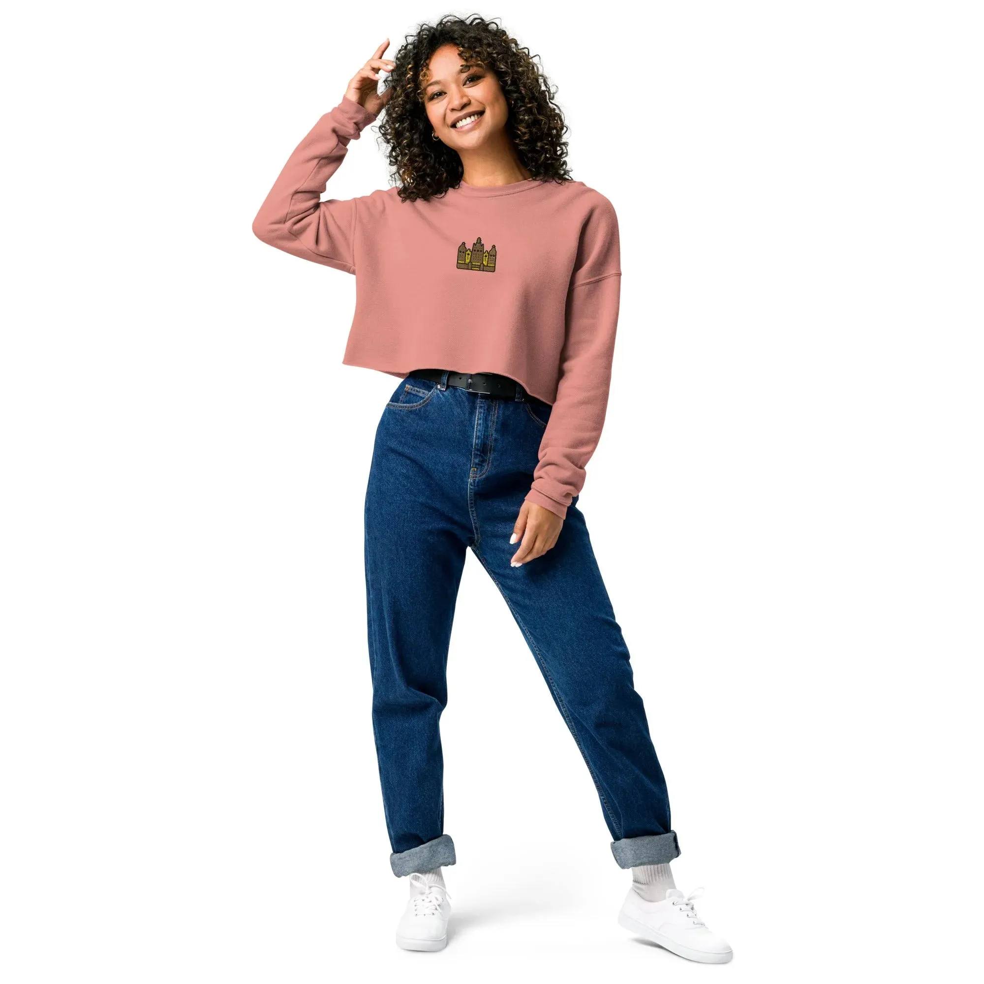 Malian Great Mosque Embroidered Cropped Sweatshirt