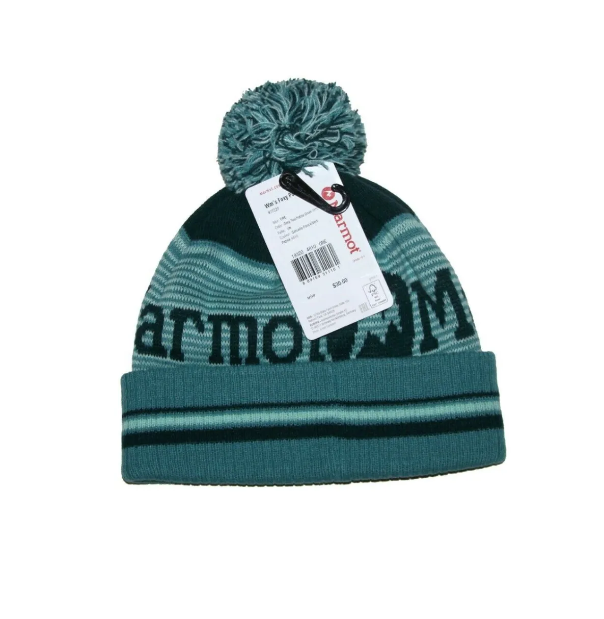 Marmot | Womens Foxy Pom Hat | Deep Teal / Patina Green