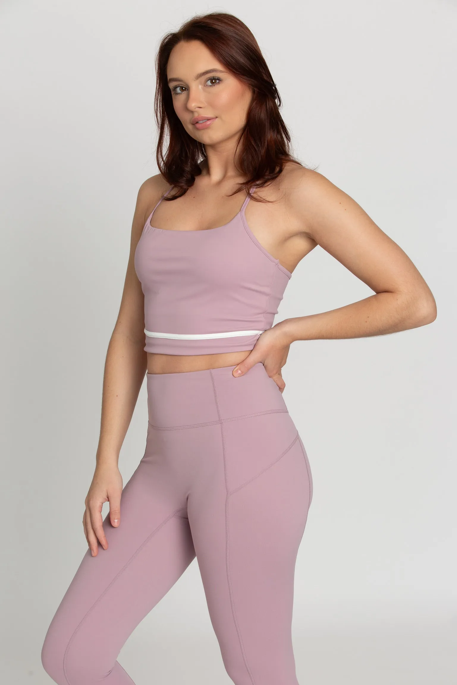 Mauve Mist Zipper Lined Leggings