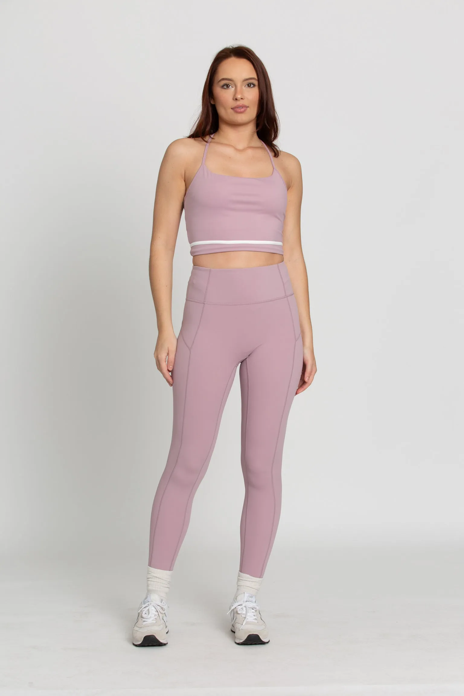 Mauve Mist Zipper Lined Leggings