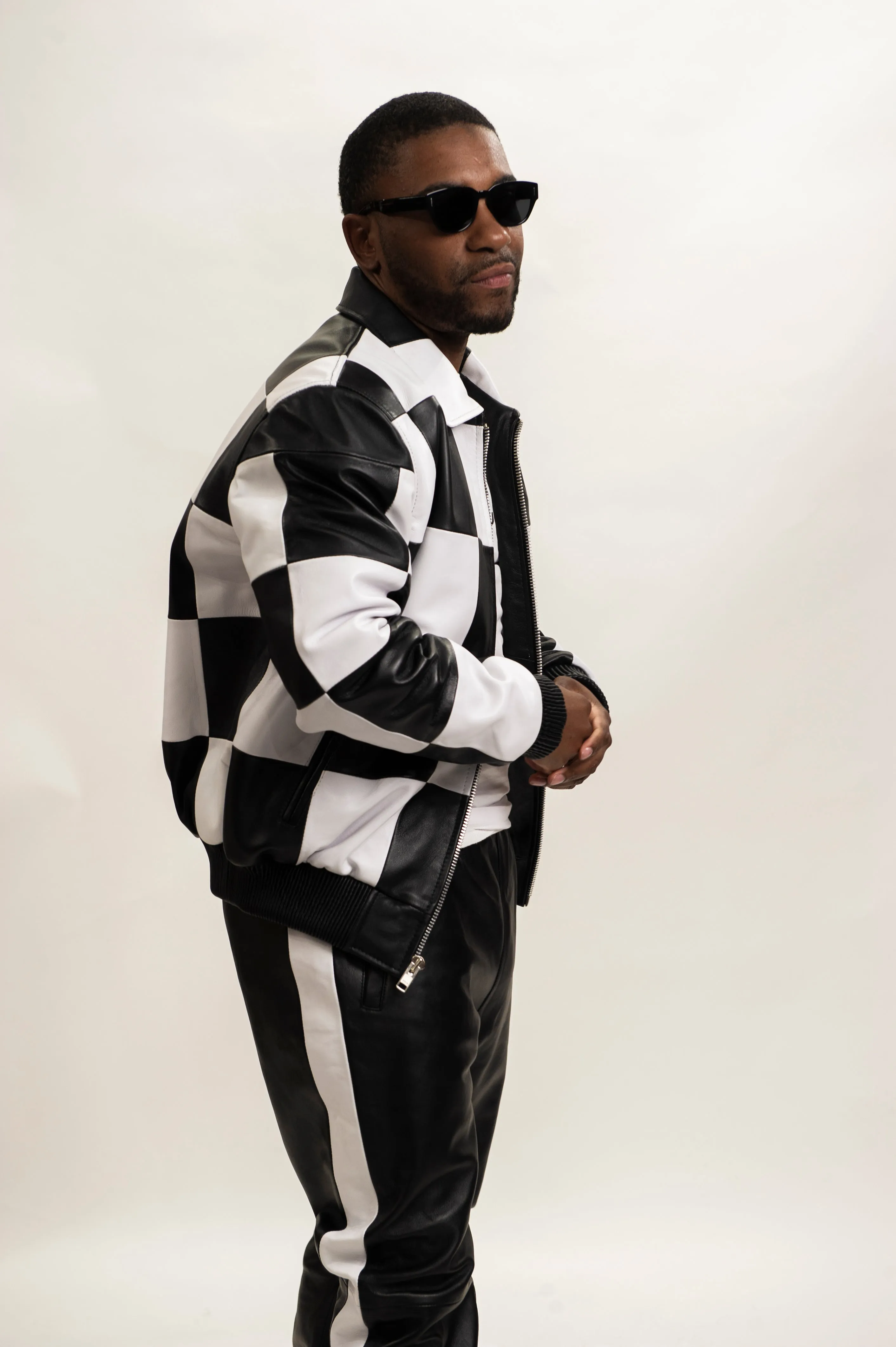 Men's Checkmate Jacket & Track Pants [Black/White]