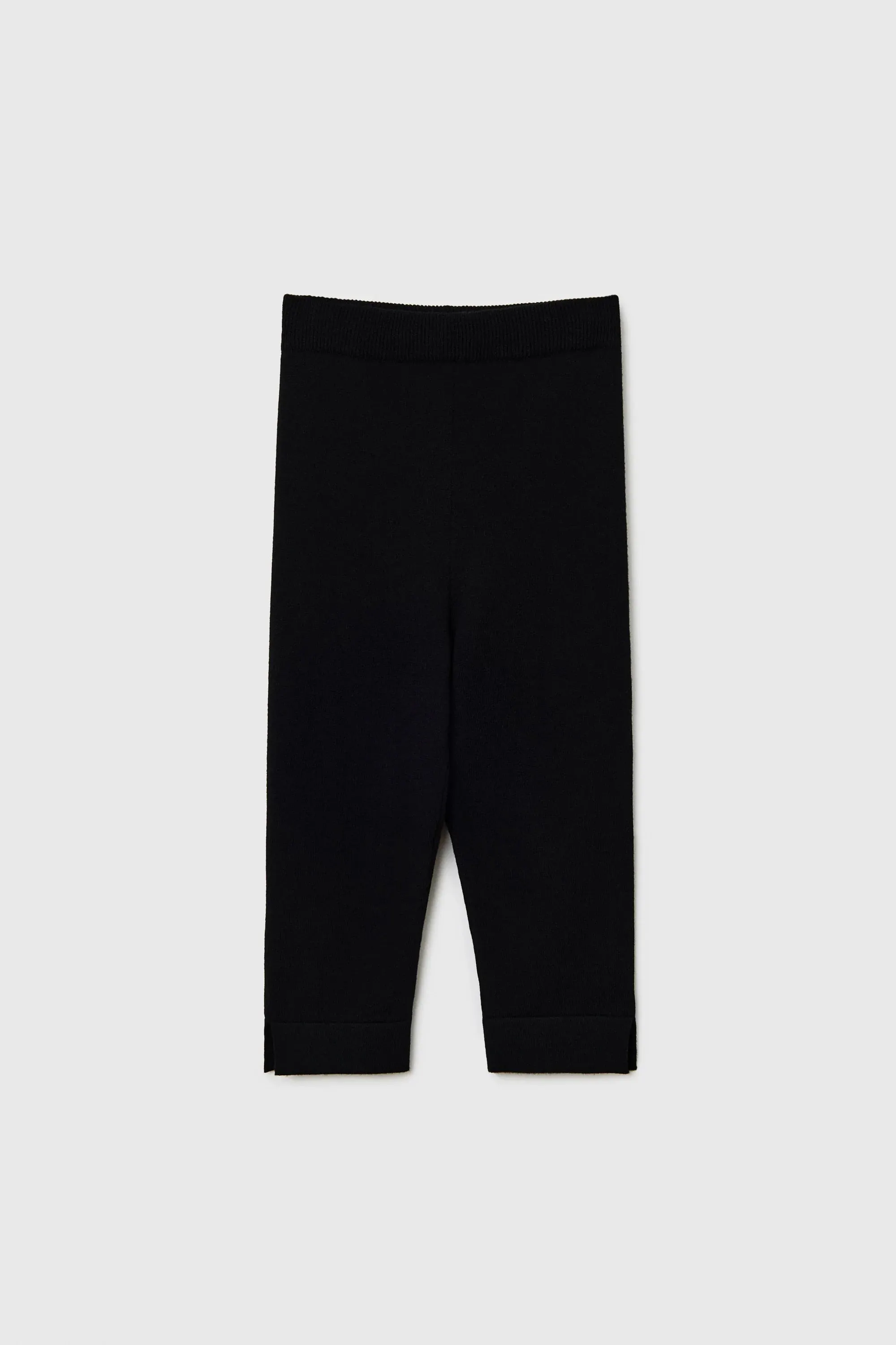 Merino Wool Crop Leggings - Black