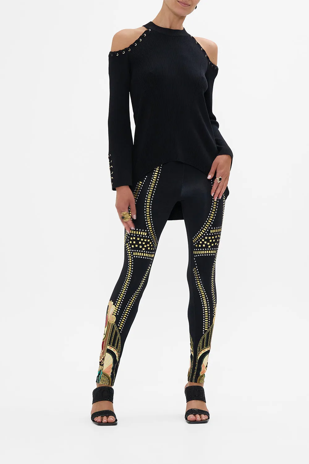 METAL HOTFIX EMBELLISHED LEGGINGS THEY CALLED HER NEFERTARI