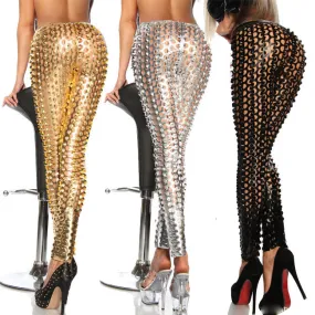 Metal studs punk fish scale bottoms