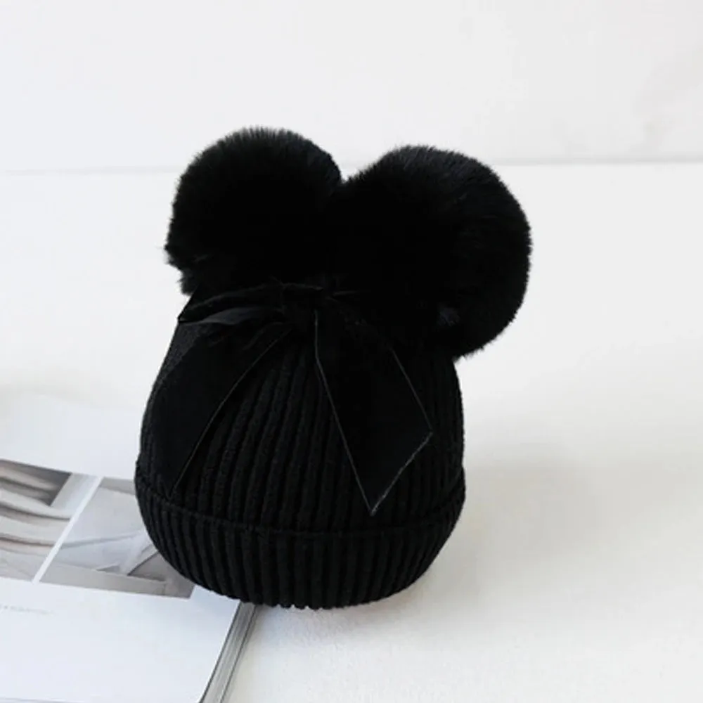 Mia Pompom Bow Beanie