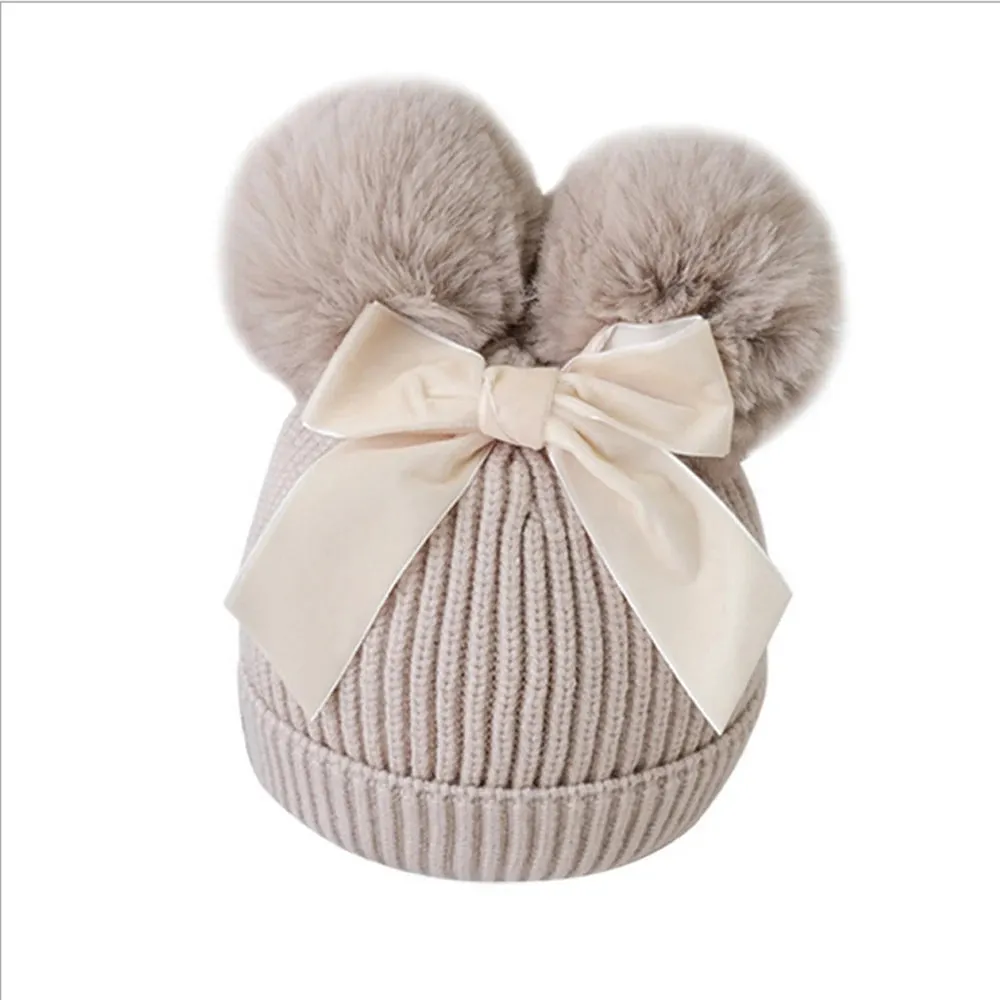 Mia Pompom Bow Beanie