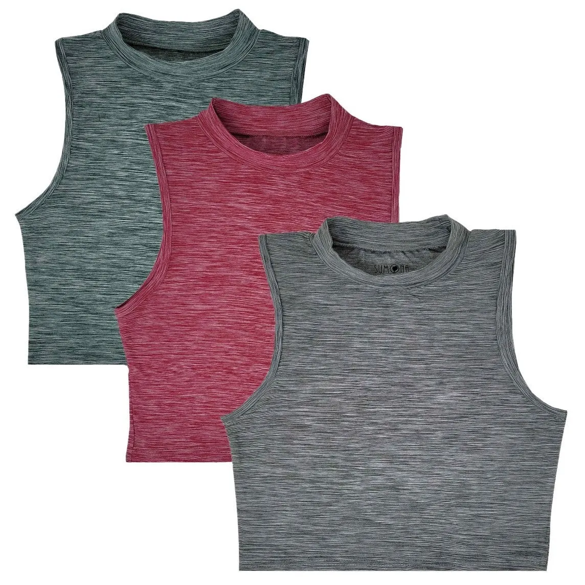 Mock Neck Crop Top | Everyday Quick-dry Yoga | Womens (3 Pack)