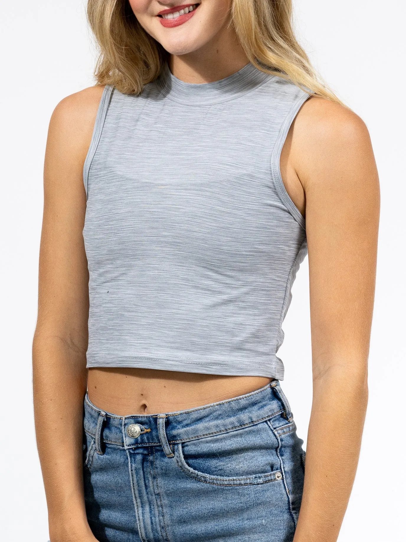 Mock Neck Crop Top | Everyday Quick-dry Yoga | Womens (3 Pack)