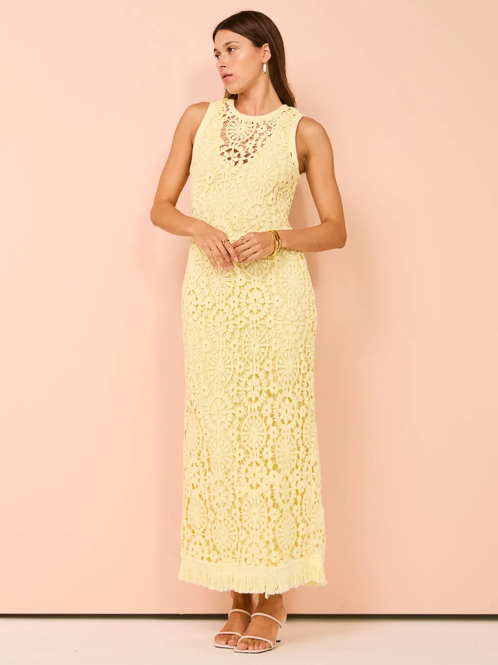 Mon Renn Mila Midi Dress in Lemon