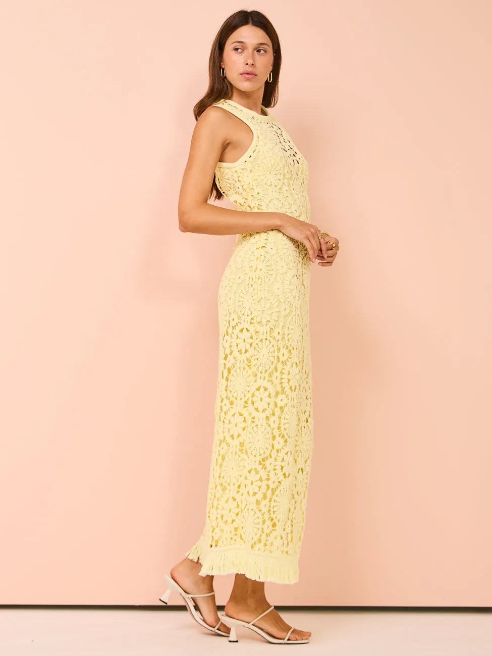 Mon Renn Mila Midi Dress in Lemon