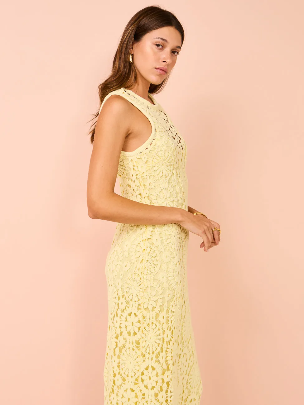 Mon Renn Mila Midi Dress in Lemon