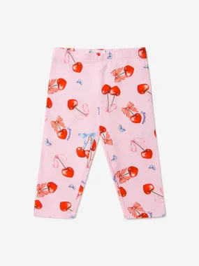 Monnalisa Baby Girls Cotton Cherry Print Leggings