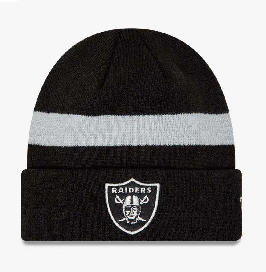 New Era Las Vegas Raiders Lifestyle Black Retro Cuff Knit Beanie