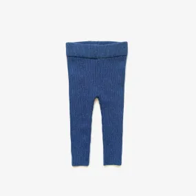 Organic Cotton Rib Knit Leggings - Moody Blue