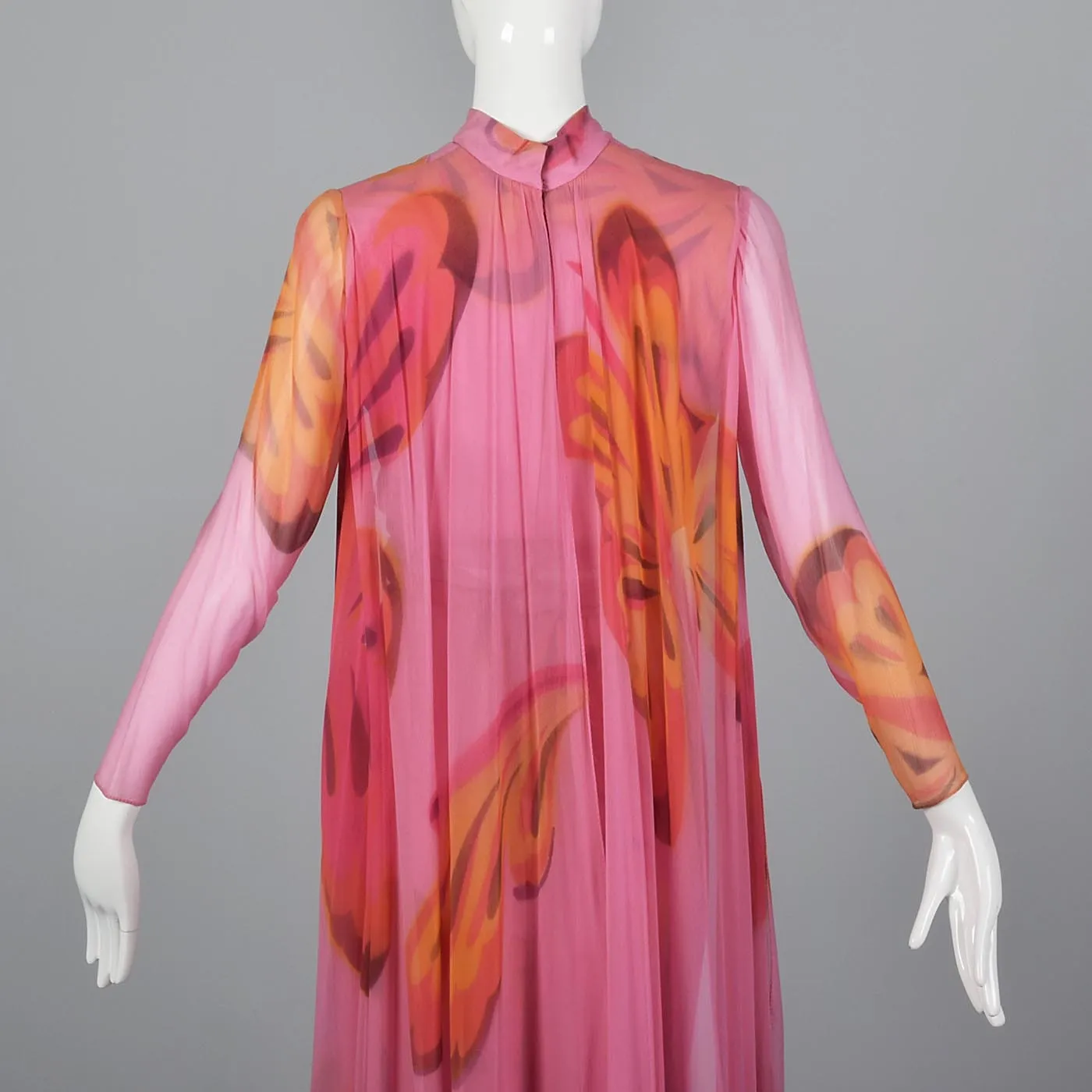 Over the Top 1960s  Butterfly Print Silk Jumpsuit with Cape from the  Sands Hotel Las Vegas