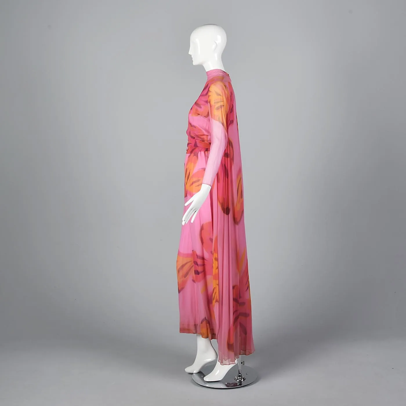 Over the Top 1960s  Butterfly Print Silk Jumpsuit with Cape from the  Sands Hotel Las Vegas