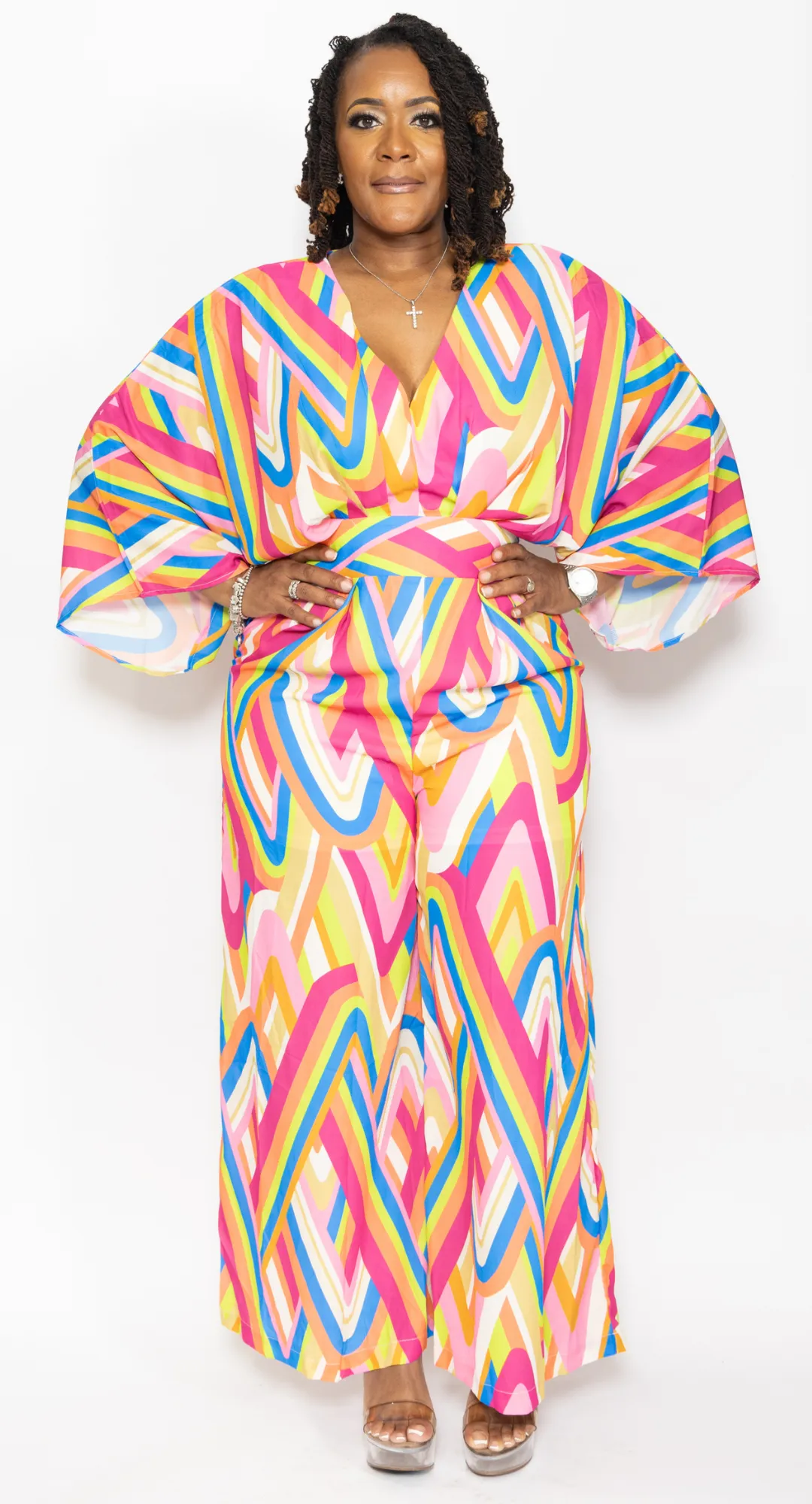 Paintbrush Kimono Sleeve Jumpsuit