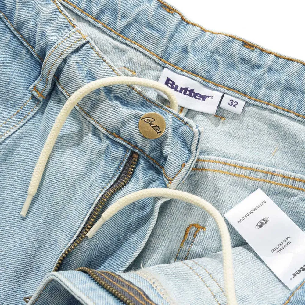 Patch Pocket Faded Light Blue Denim Jeans Butter Goods