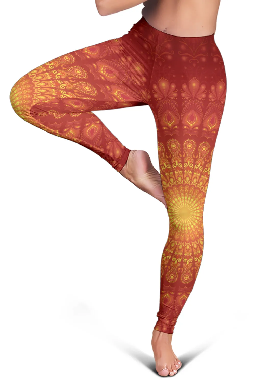 Peacock Feather Mandala - Sun | Leggings | Mandalazed