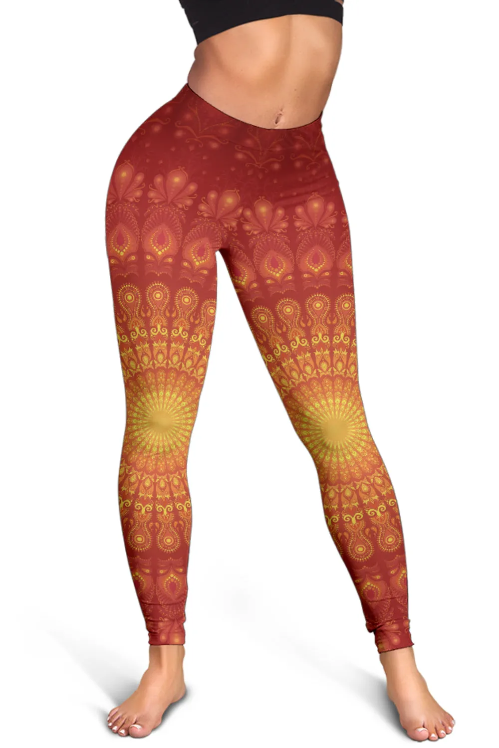 Peacock Feather Mandala - Sun | Leggings | Mandalazed