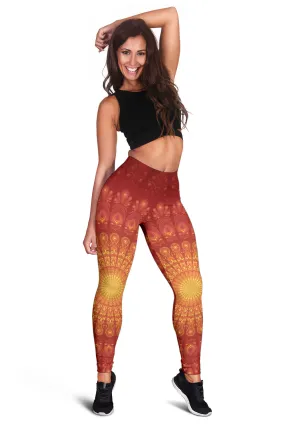 Peacock Feather Mandala - Sun | Leggings | Mandalazed