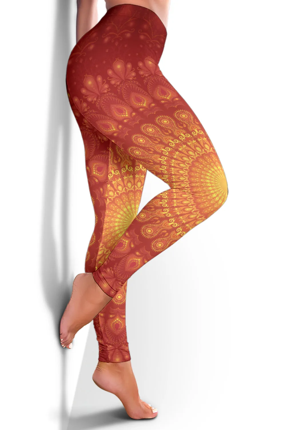 Peacock Feather Mandala - Sun | Leggings | Mandalazed