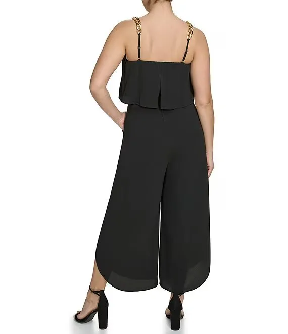 Pebble Crepe Square Jumpsuit - Kensie