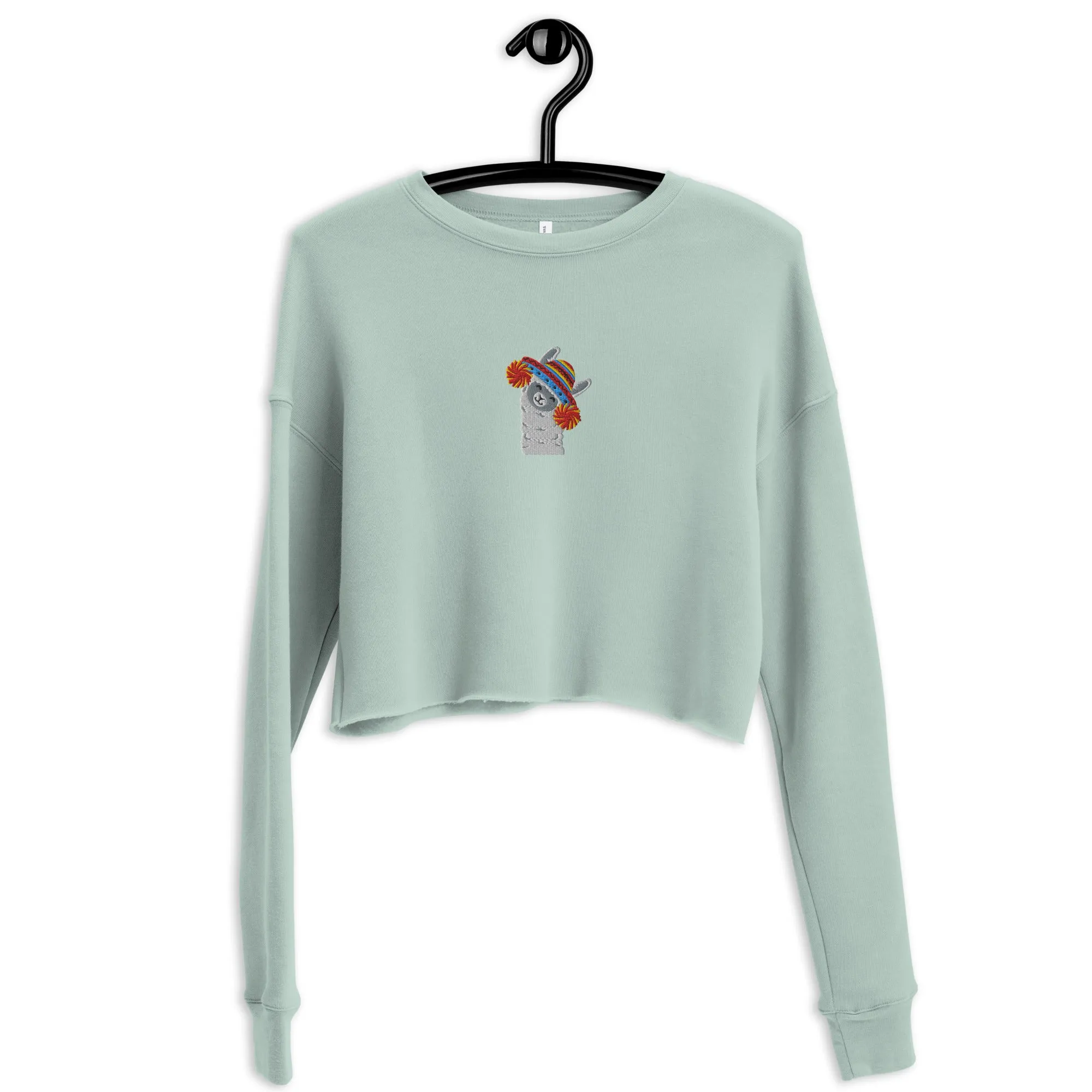 Peruvian Alpaca Embroidered Cropped Sweatshirt