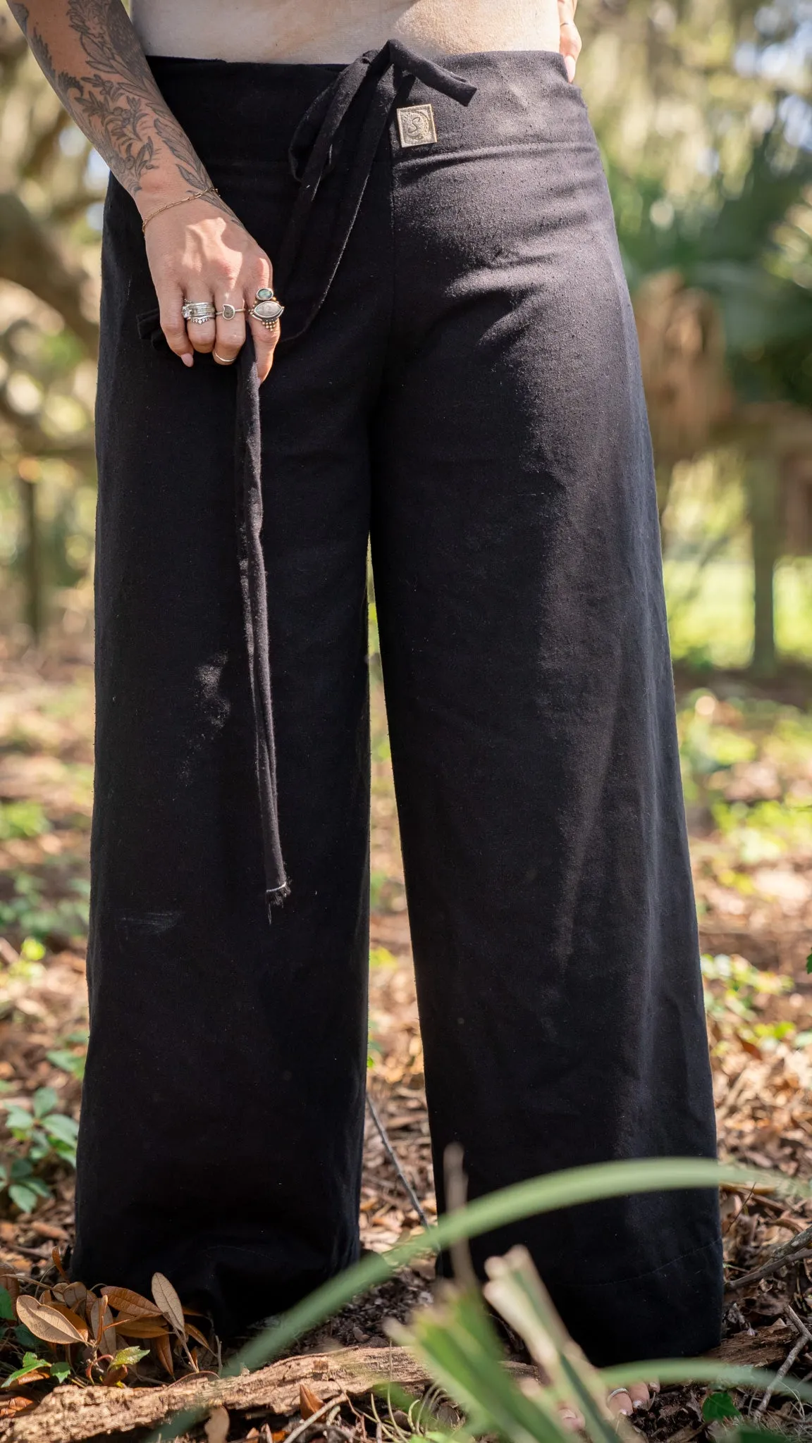 Petal Wrap Pants: Raw Silk